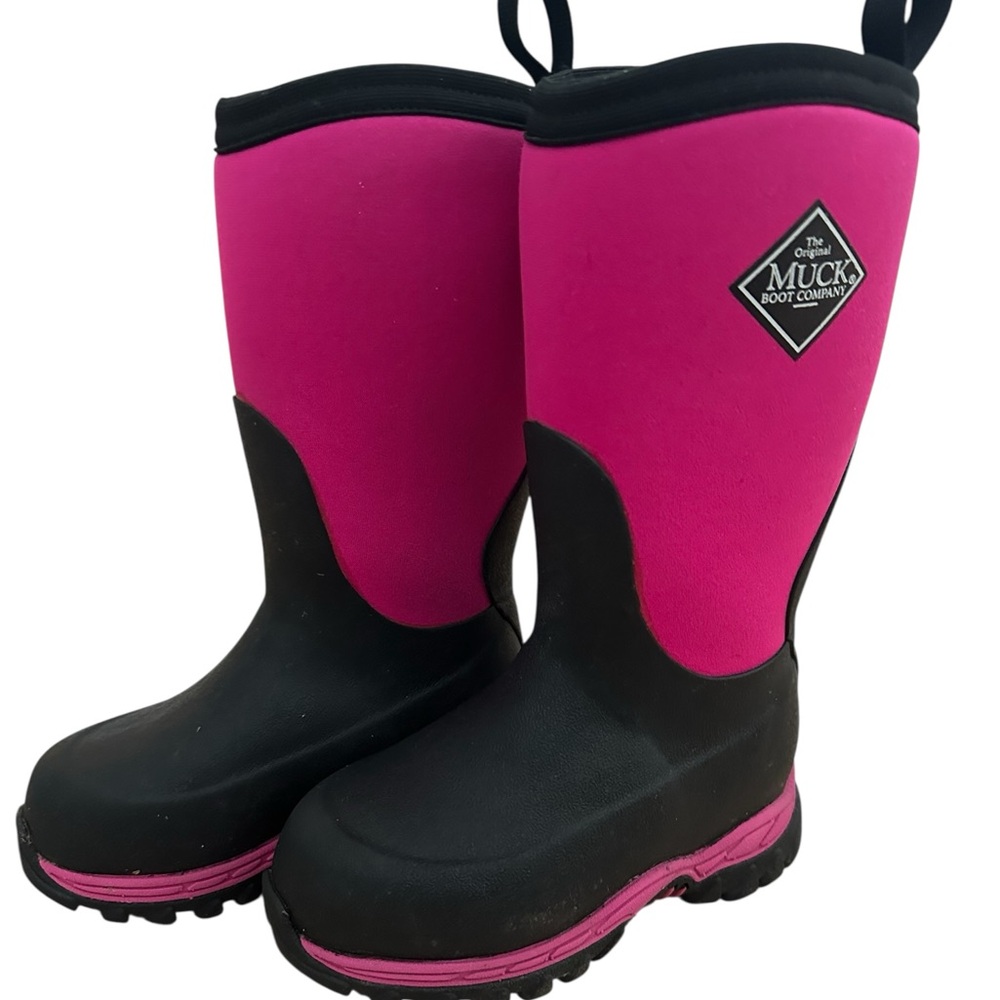 The Original Muck Boot Company Kids Size 10 Pink Black Waterproof Neoprene Boots